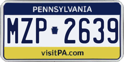 PA license plate MZP2639