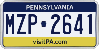 PA license plate MZP2641