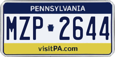 PA license plate MZP2644