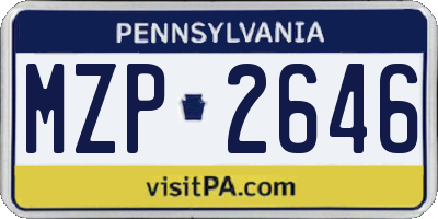 PA license plate MZP2646