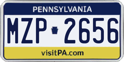 PA license plate MZP2656