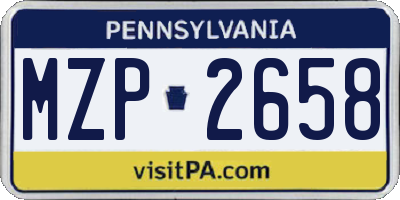 PA license plate MZP2658