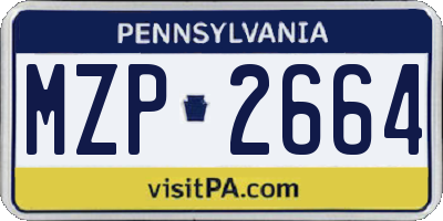 PA license plate MZP2664