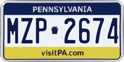 PA license plate MZP2674