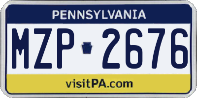 PA license plate MZP2676