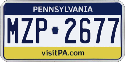 PA license plate MZP2677