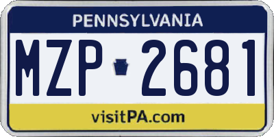 PA license plate MZP2681