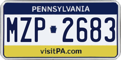 PA license plate MZP2683
