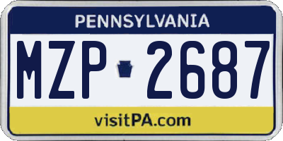 PA license plate MZP2687