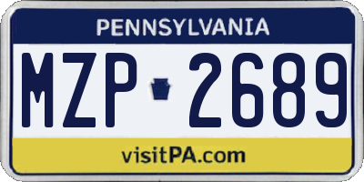 PA license plate MZP2689