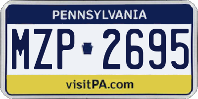 PA license plate MZP2695