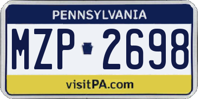 PA license plate MZP2698