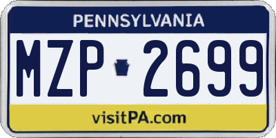PA license plate MZP2699