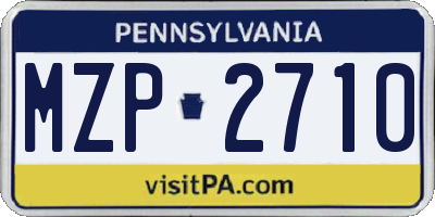 PA license plate MZP2710