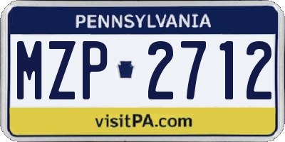 PA license plate MZP2712