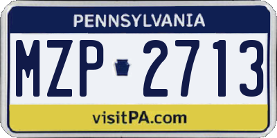 PA license plate MZP2713