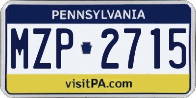 PA license plate MZP2715