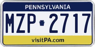 PA license plate MZP2717