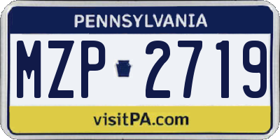 PA license plate MZP2719
