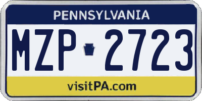 PA license plate MZP2723