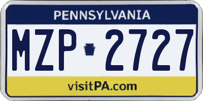 PA license plate MZP2727