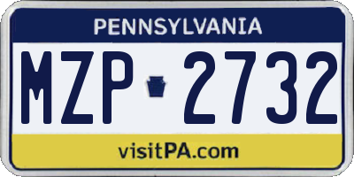 PA license plate MZP2732