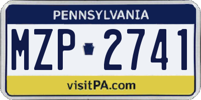 PA license plate MZP2741