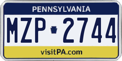 PA license plate MZP2744