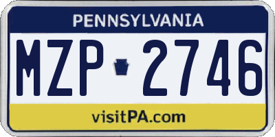 PA license plate MZP2746