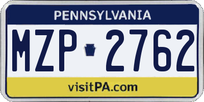 PA license plate MZP2762