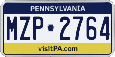 PA license plate MZP2764