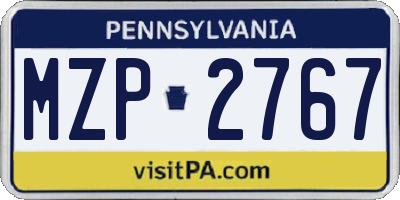 PA license plate MZP2767
