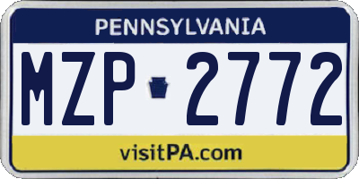PA license plate MZP2772