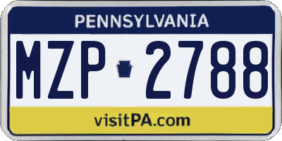 PA license plate MZP2788