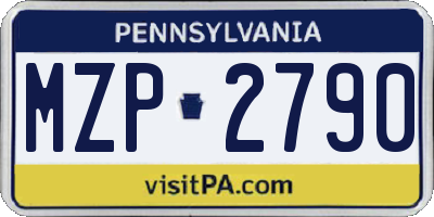PA license plate MZP2790