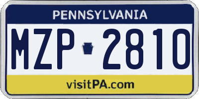 PA license plate MZP2810