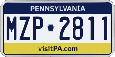 PA license plate MZP2811