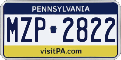 PA license plate MZP2822