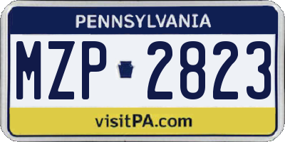 PA license plate MZP2823