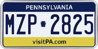 PA license plate MZP2825