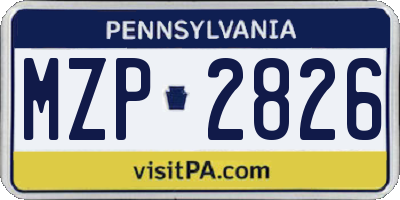 PA license plate MZP2826