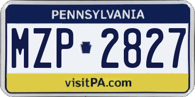 PA license plate MZP2827