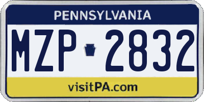 PA license plate MZP2832