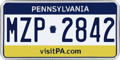 PA license plate MZP2842