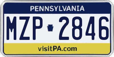 PA license plate MZP2846