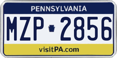 PA license plate MZP2856