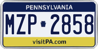 PA license plate MZP2858