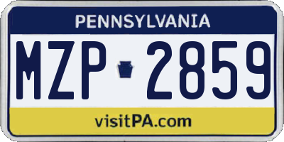 PA license plate MZP2859