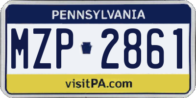 PA license plate MZP2861