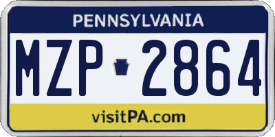 PA license plate MZP2864